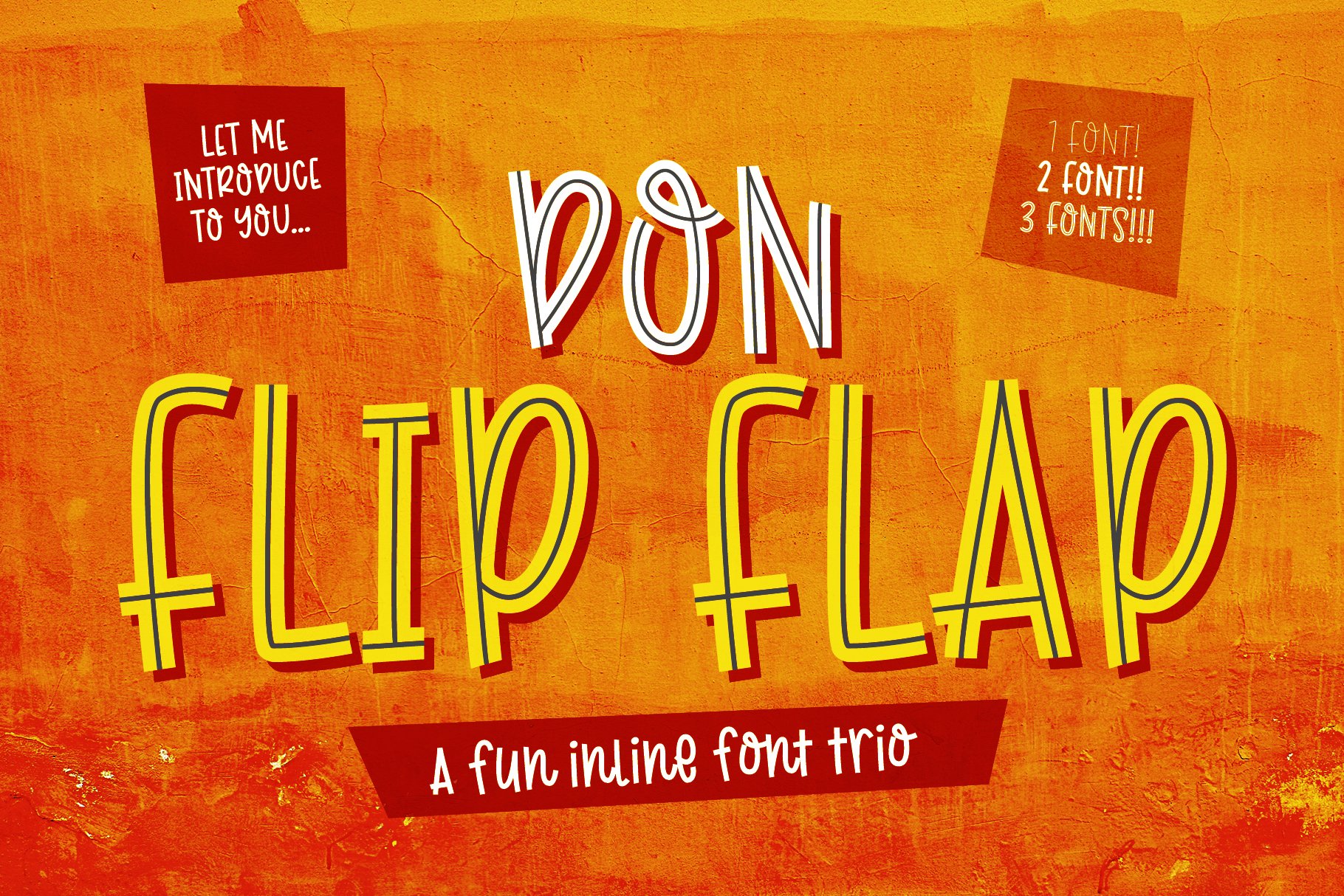 Don Flip Flap - fun inline font trio cover image.