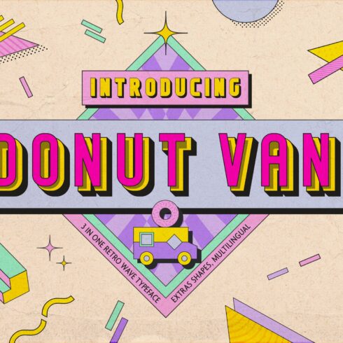 Donut Van | Trio Retro Wave Font cover image.