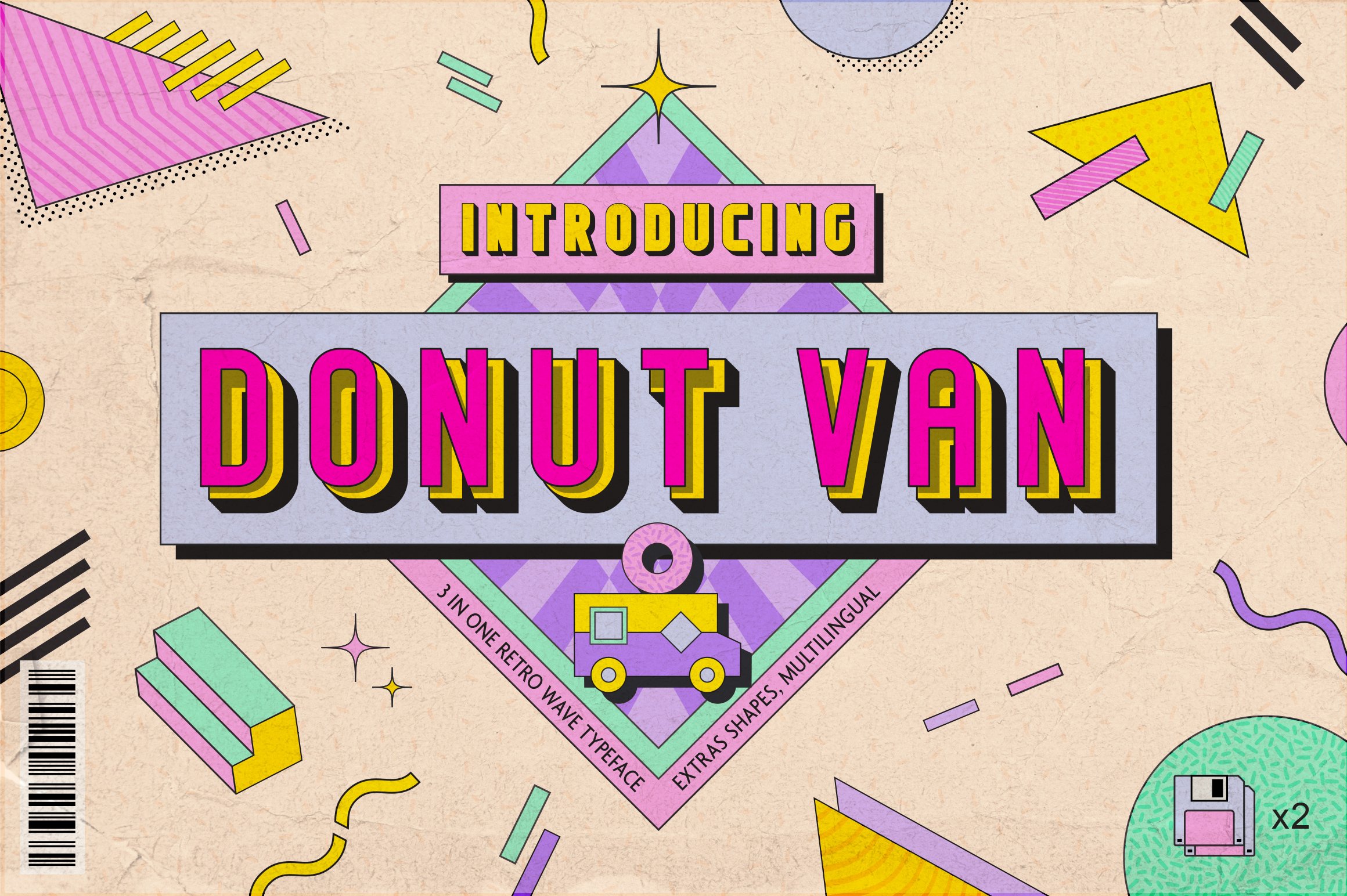 Donut Van | Trio Retro Wave Font cover image.