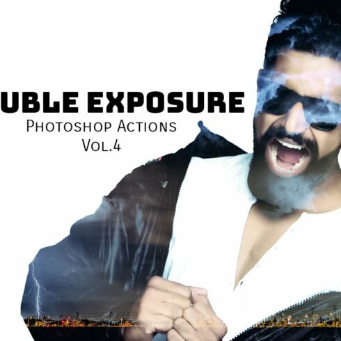 Double Exposure Photoshop Actions V4cover image.