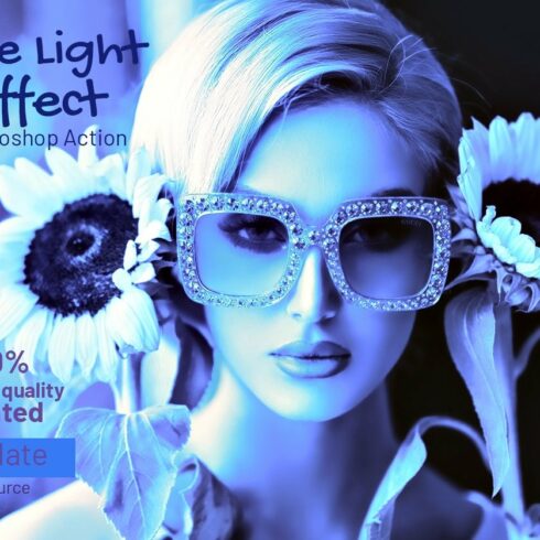 Blue Light Effect Photoshop Actioncover image.