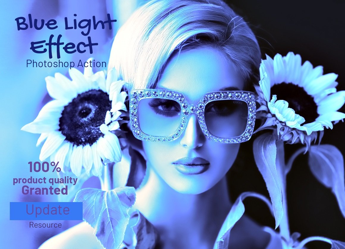 Blue Light Effect Photoshop Actioncover image.