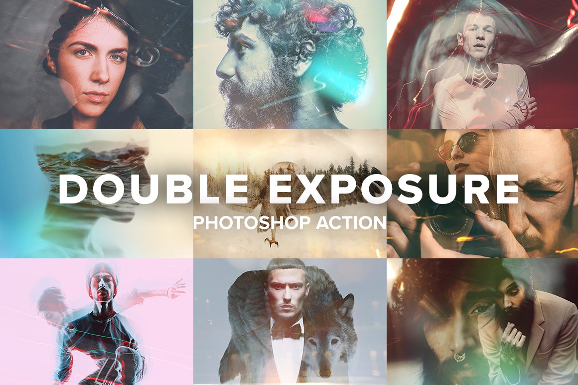 Double Exposure Photoshop Actioncover image.
