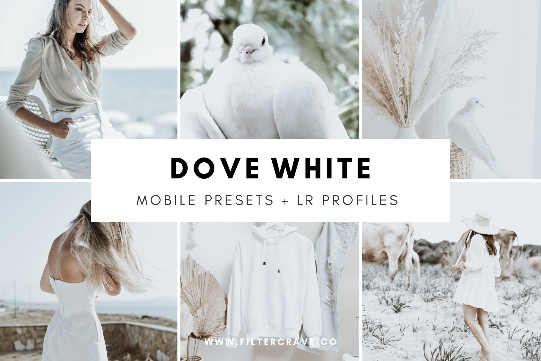 Dove White Mobile Lightroom Presetscover image.