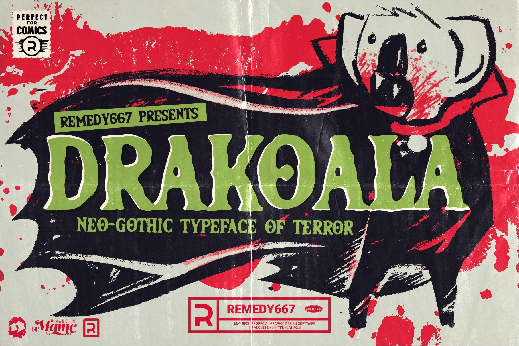 Drakoala – Neo-Gothic Horror Font cover image.