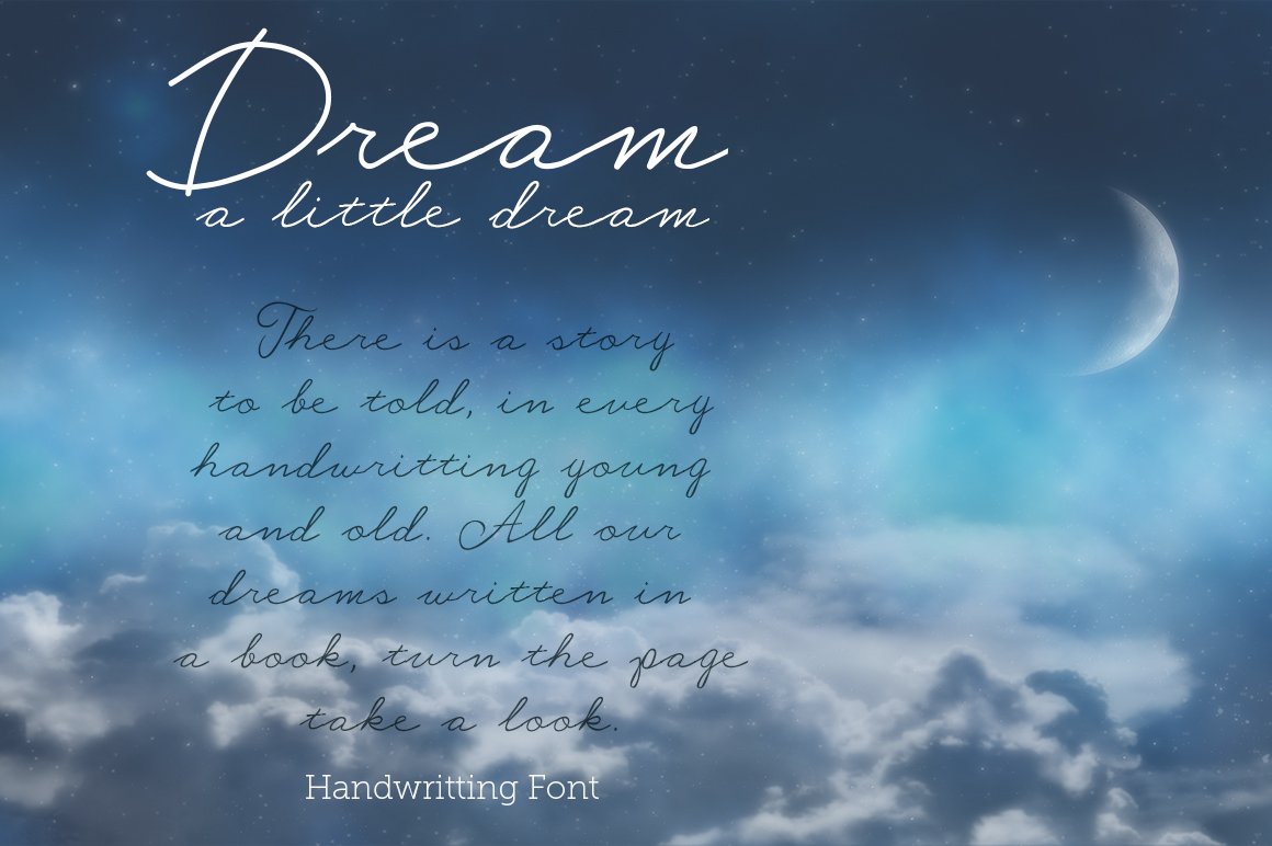 Dream A Little Dream - Font cover image.