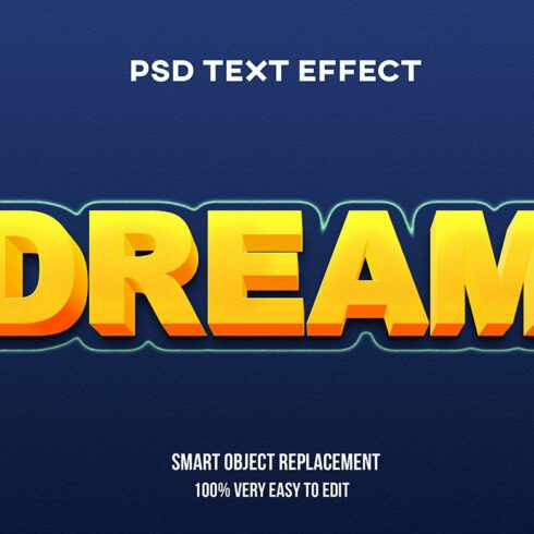 Dream 3D Editable Text Effect Psdcover image.