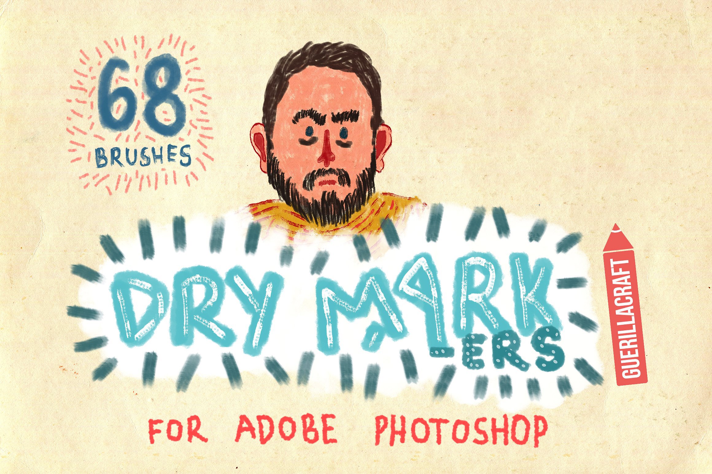 68 Dry Markers Photoshop Brushescover image.