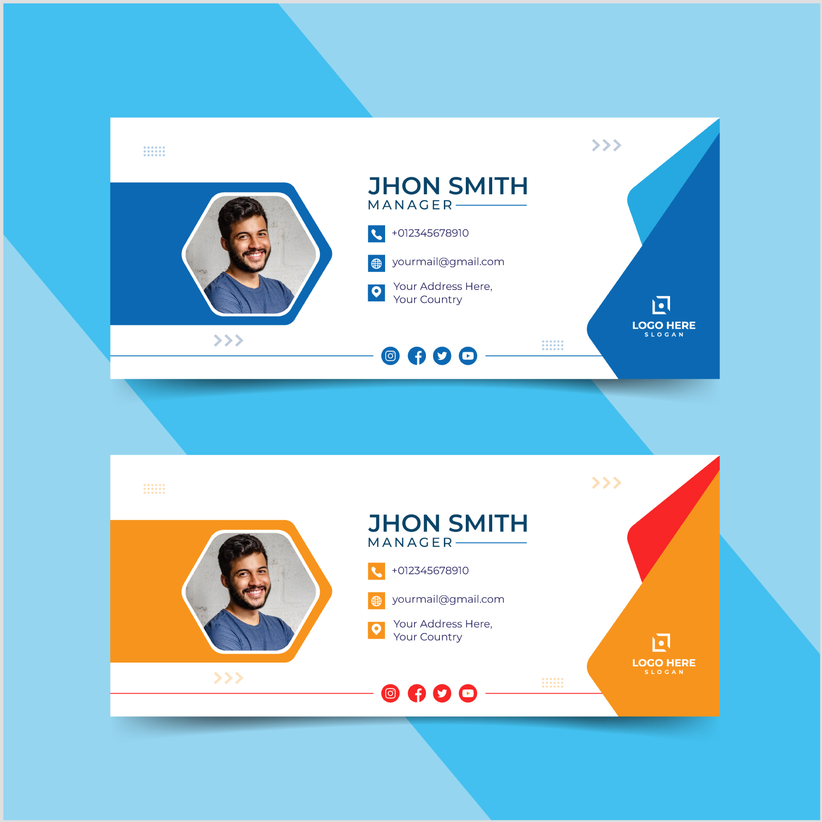 Modern Email signature and facebook Cover template preview image.