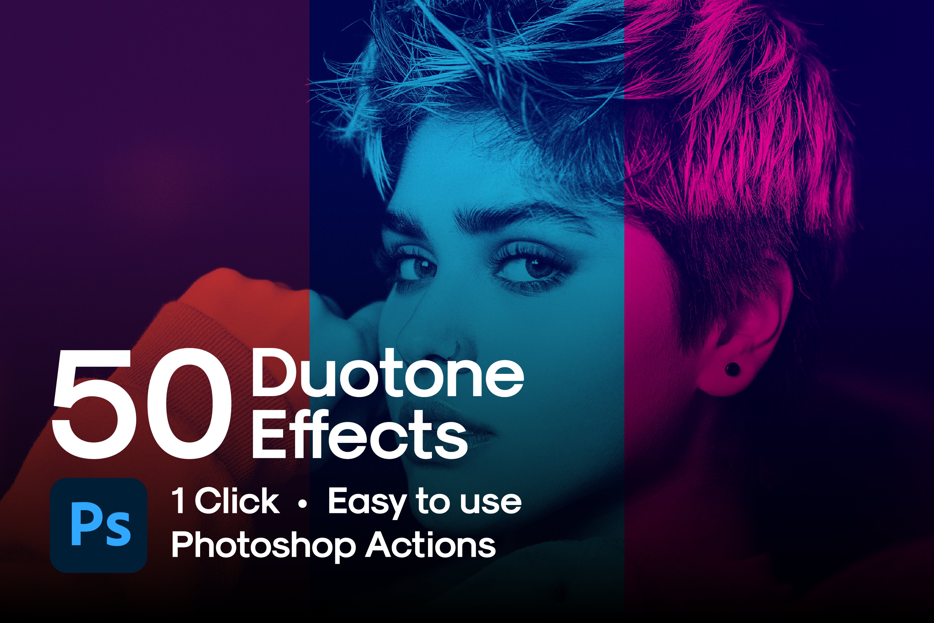 50 Duotone Photoshop Actionscover image.