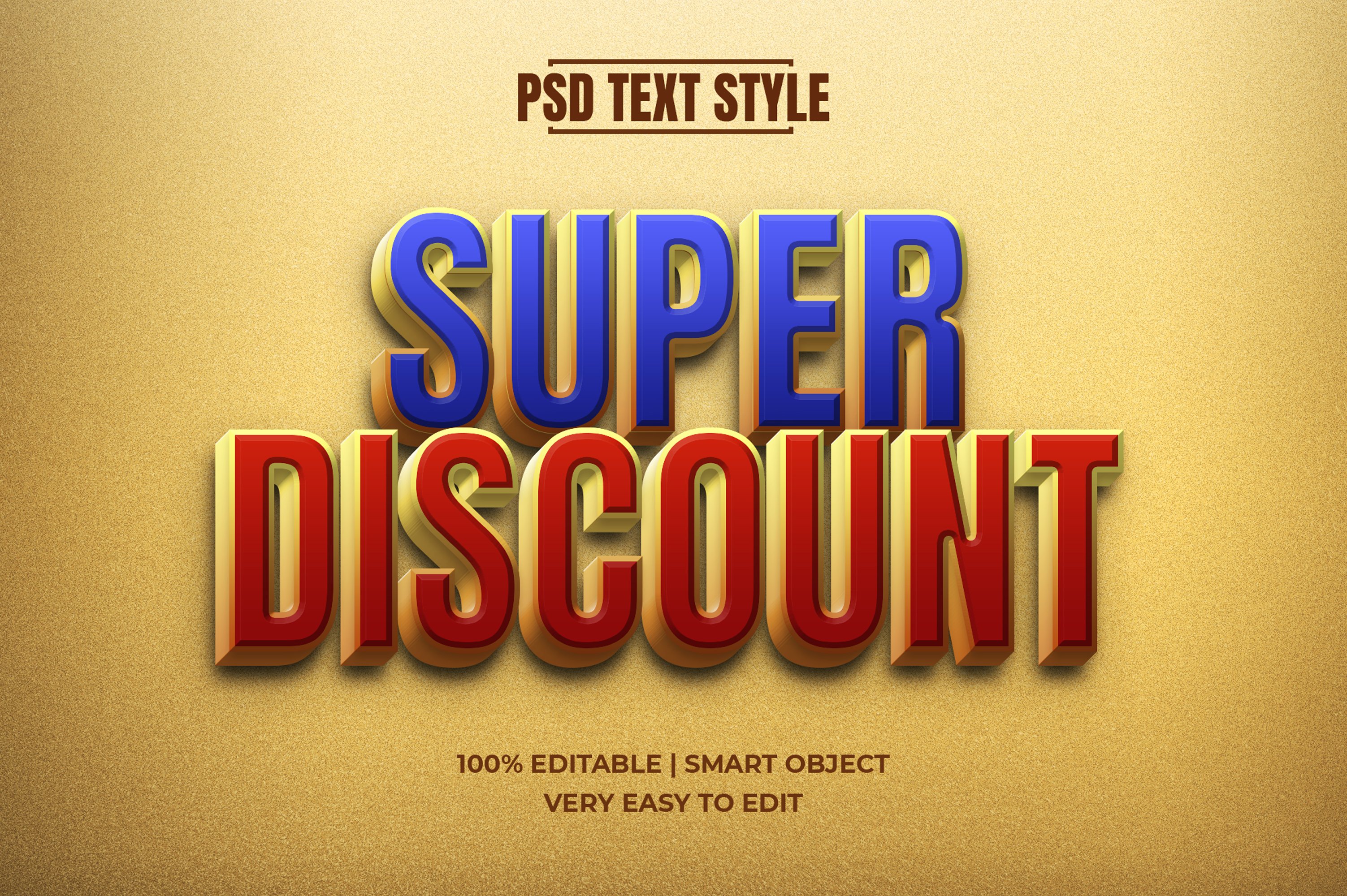 Discount 3D Text Effect Mockup PSDcover image.