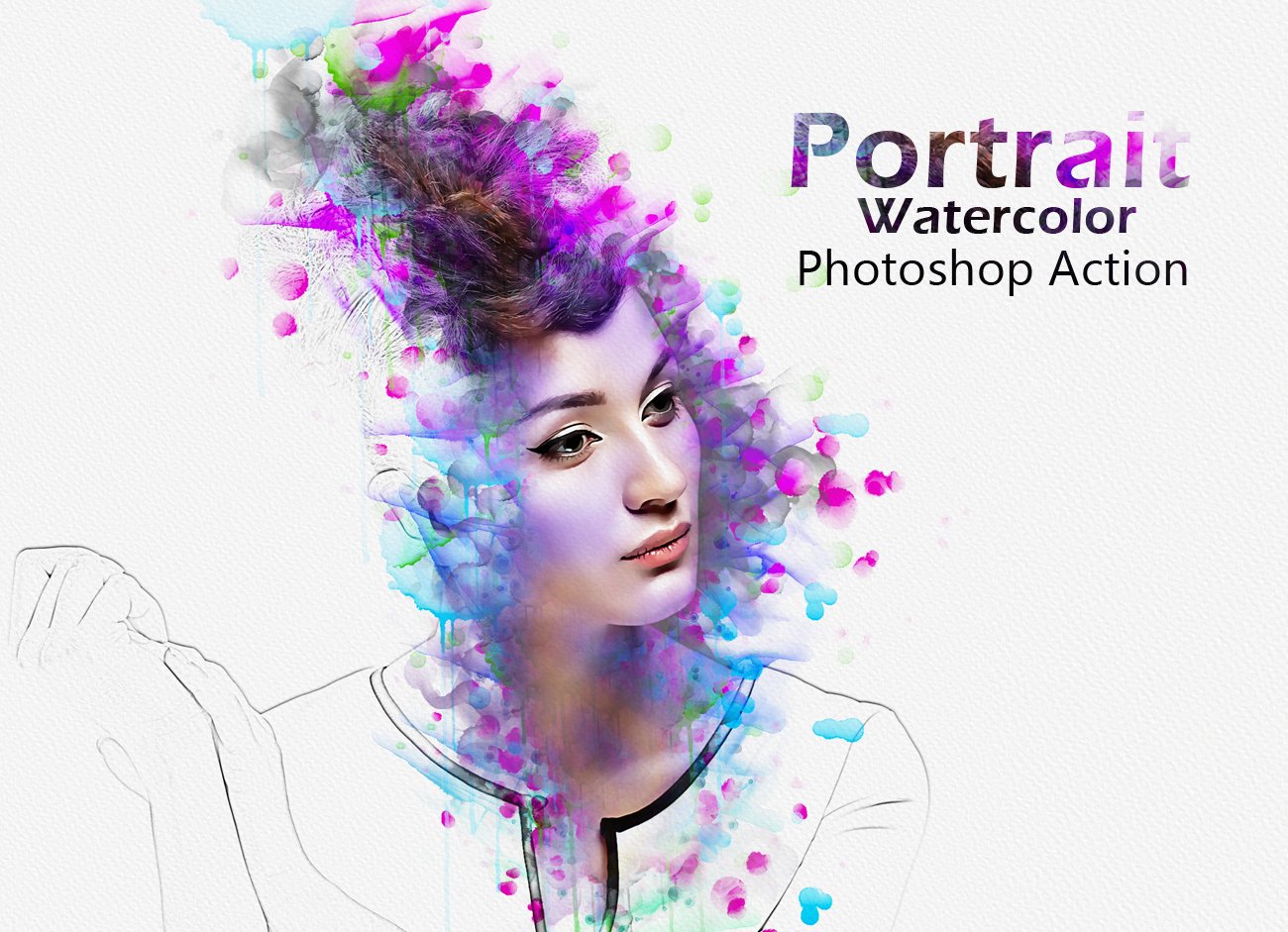 Portrait Watercolor Photoshop Actioncover image.