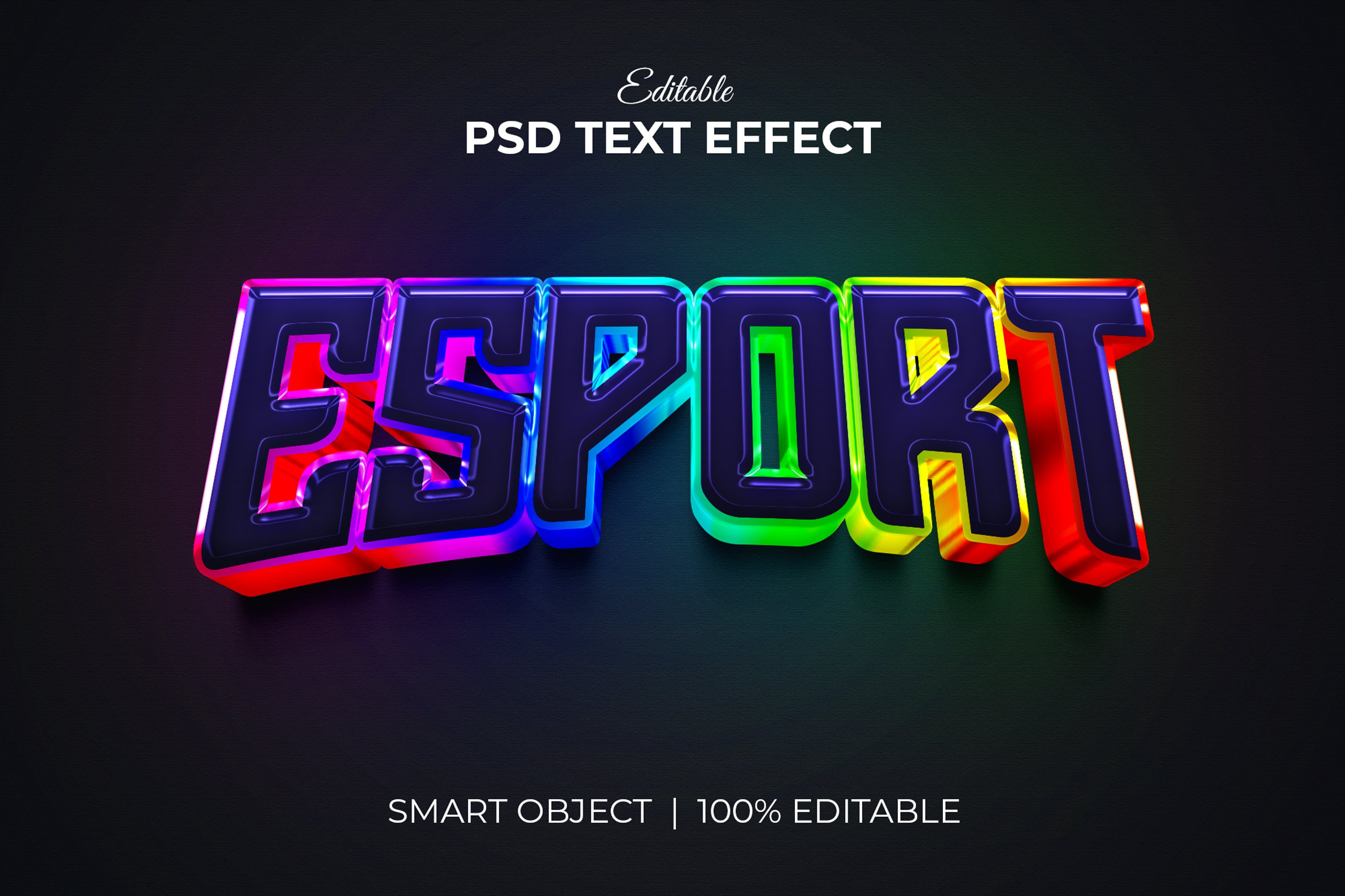 Gaming text effect mockup Bundle v.1preview image.