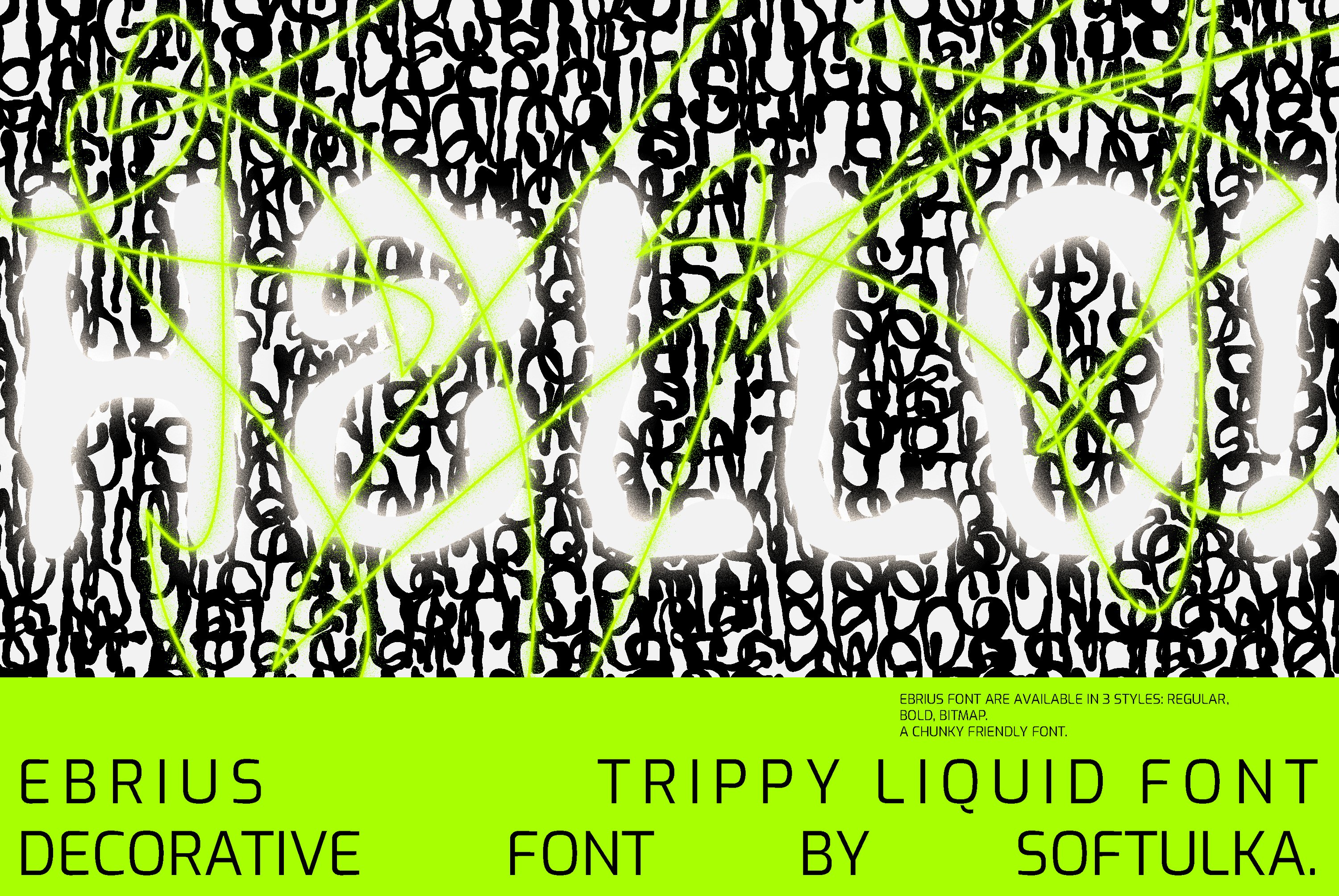 Ebrius Font - Trippy, Bitmap Font preview image.