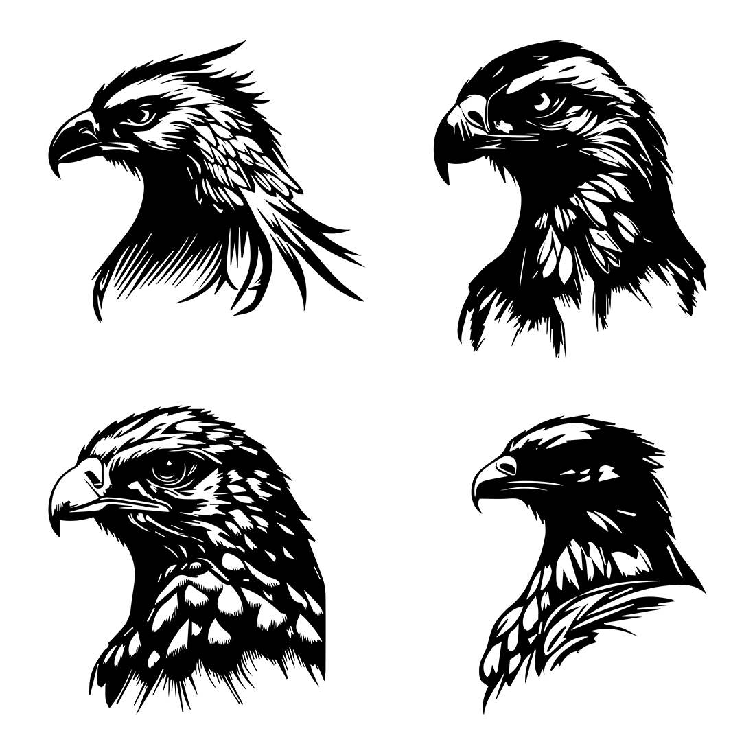 eagle head logo black and white