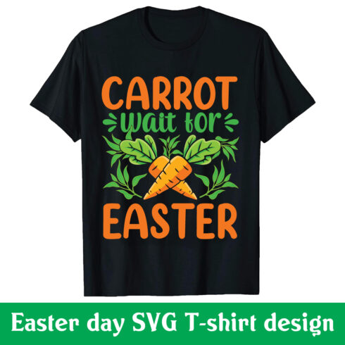 Carrot wait for Easter T-shirt design cover image.