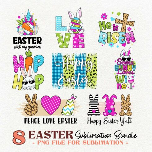 Easter Sublimation PNG Bundle cover image.