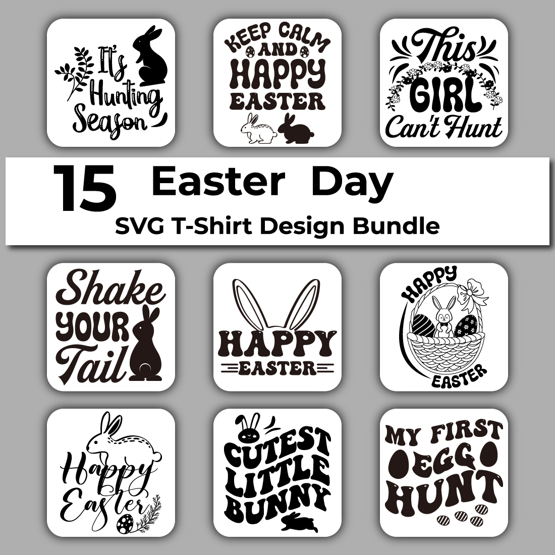 15 Easter SVG crafts design Bundle cover image.