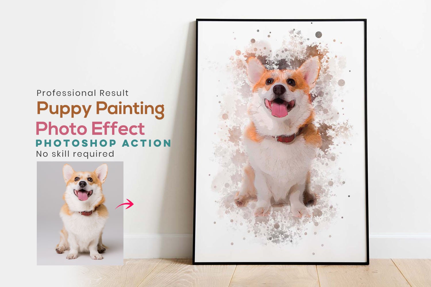Puppy Painting Photoshop Actioncover image.