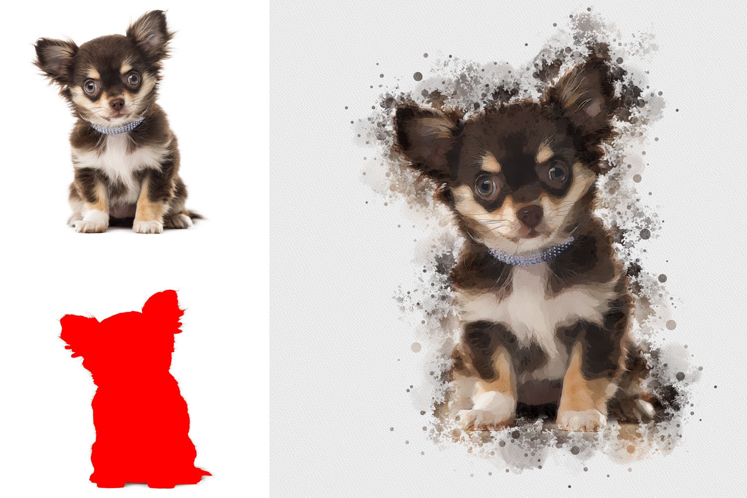 Puppy Painting Photoshop Actionpreview image.