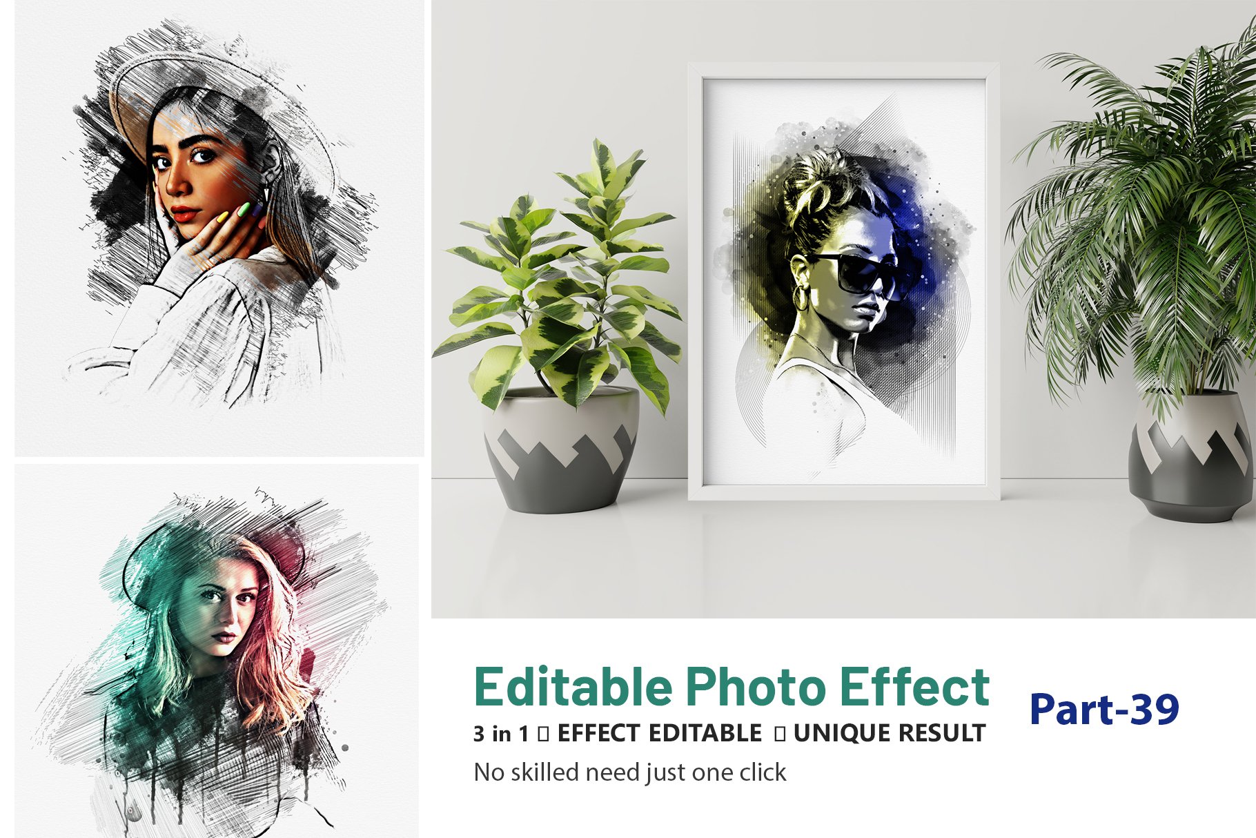 Editable Mix media Art Photo effectcover image.
