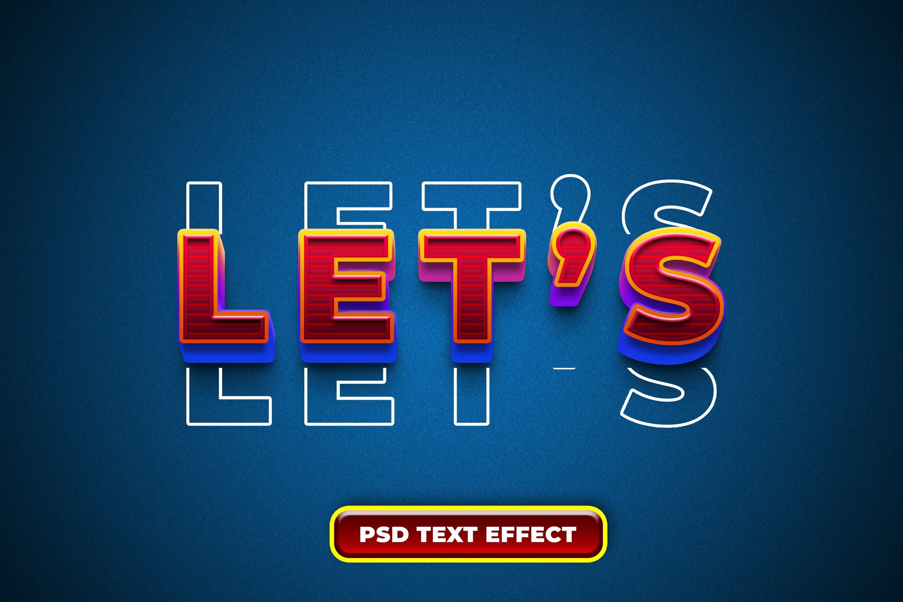 let's word text effect mockupcover image.