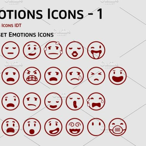 Emotions Icons + Web Font(Free) cover image.
