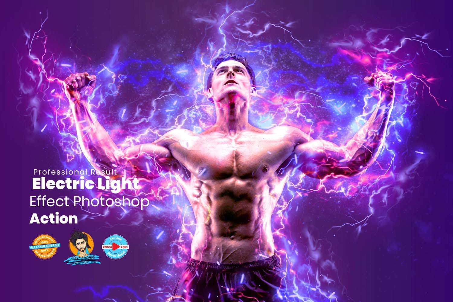 Electric Effect Photoshop Actioncover image.