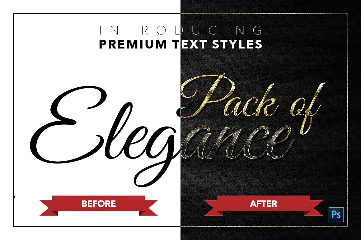 elegance text styles pack one before after 324