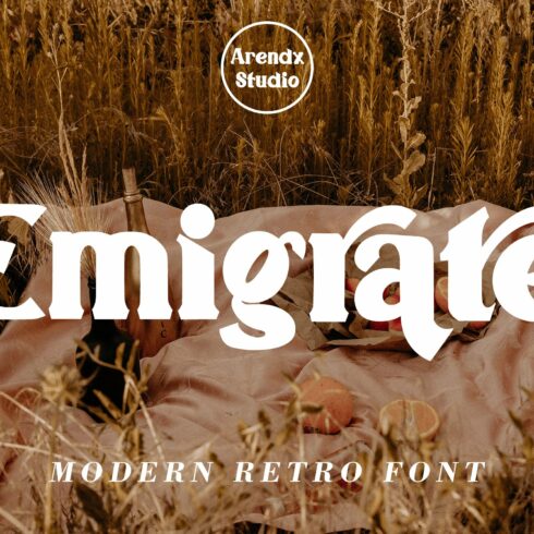 Emigrate - Modern Retro Font cover image.
