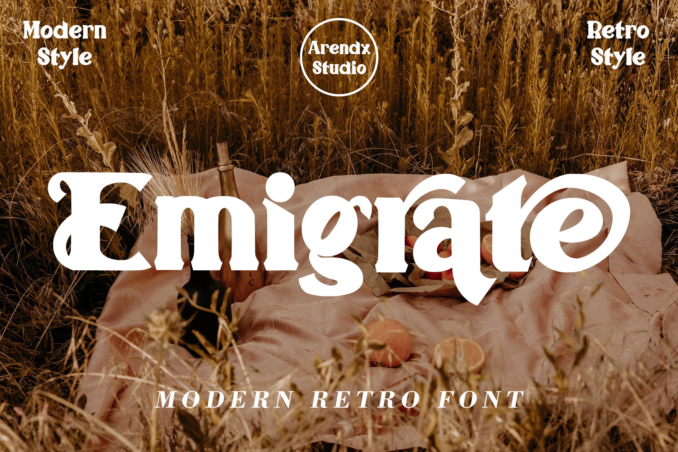 Emigrate - Modern Retro Font cover image.