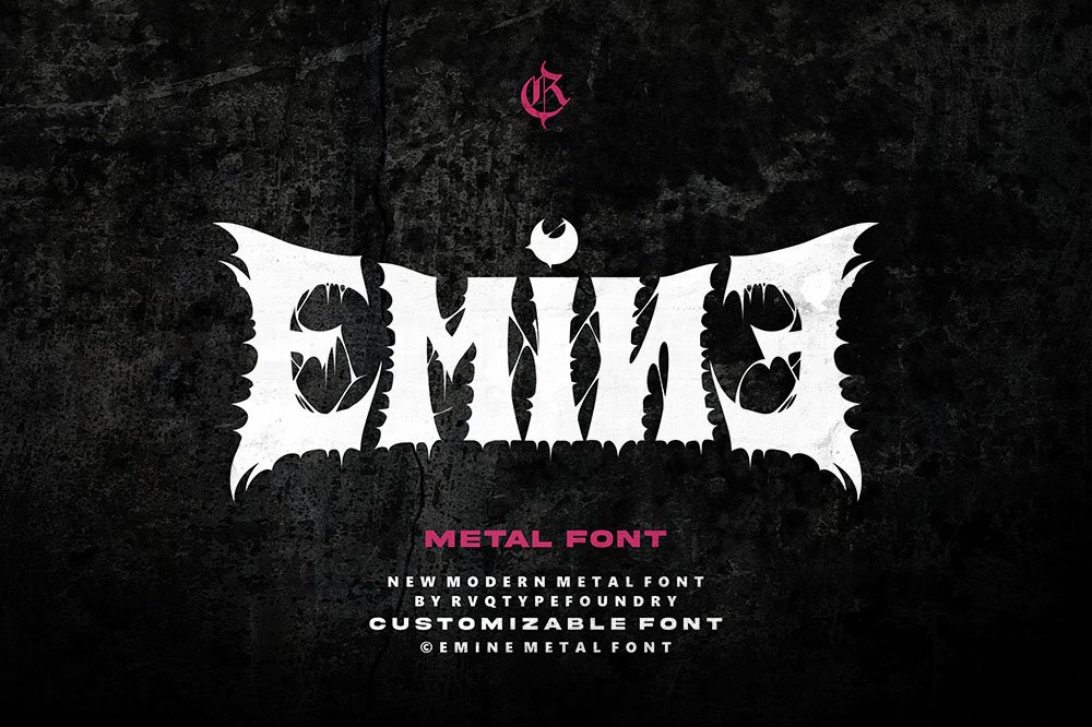 Emine Metal font (Mayhem) preview image.