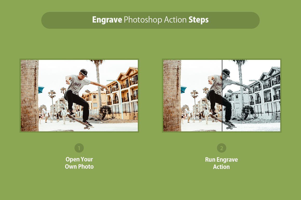 Engrave Photoshop Actionpreview image.