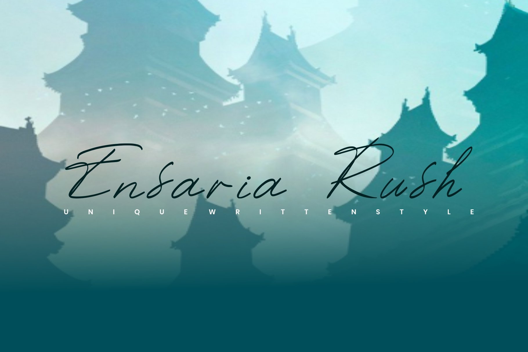 Ensaria Rush - Handwritten Fontcover image.