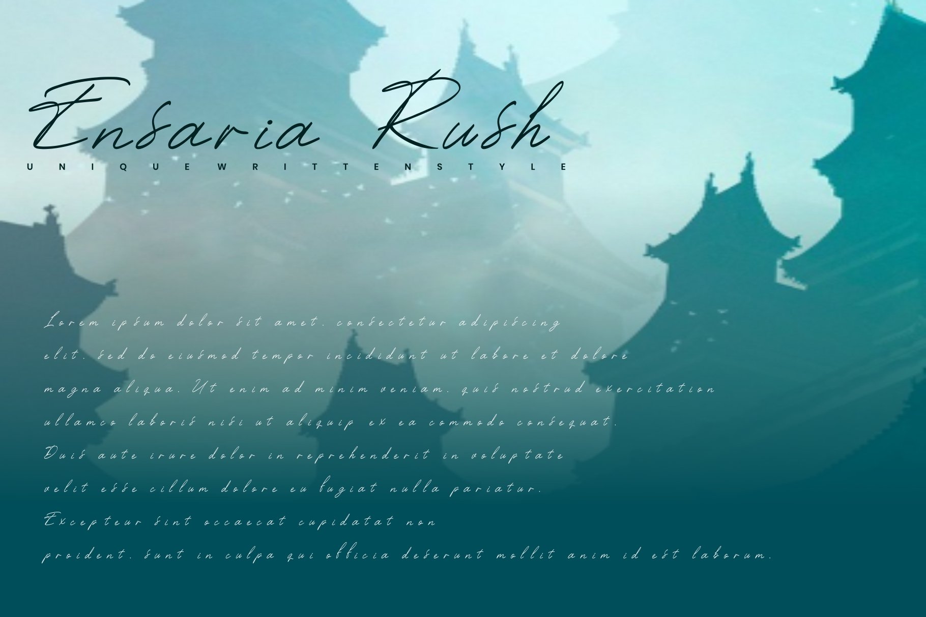 Ensaria Rush - Handwritten Fontpreview image.