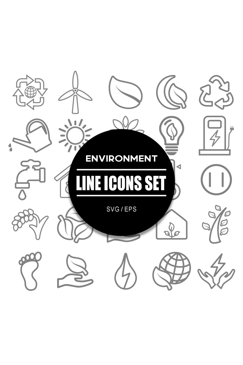 Environment Icon Set pinterest preview image.