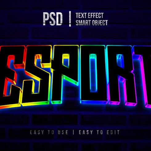 glowing text effect in rainbow neoncover image.