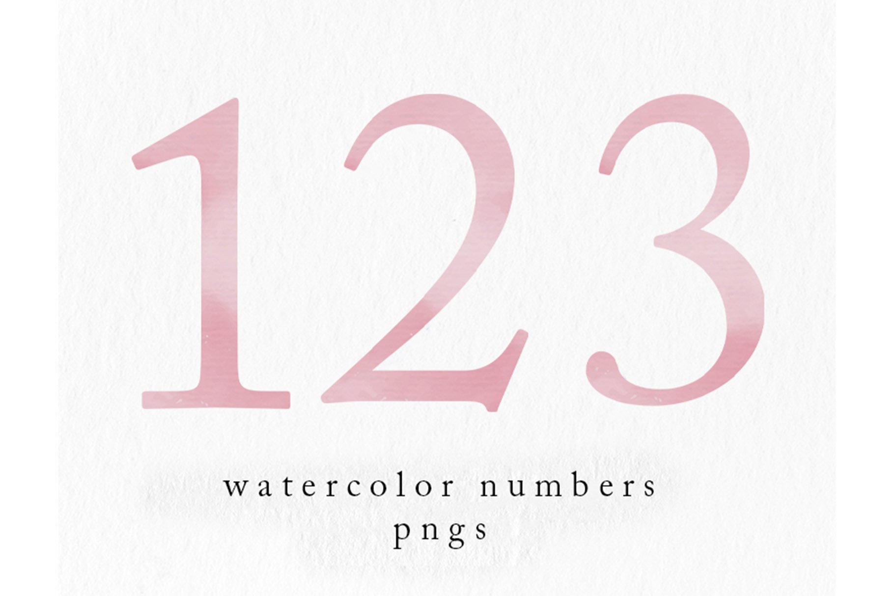 Pink Watercolor Numbers, pngscover image.