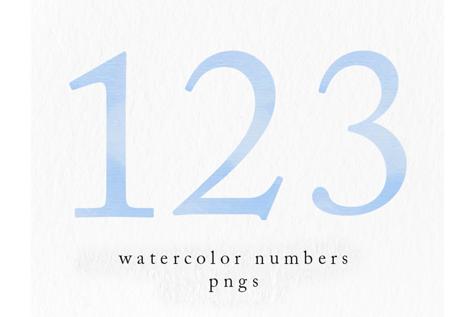 Blue Watercolor Numbers, PNGscover image.