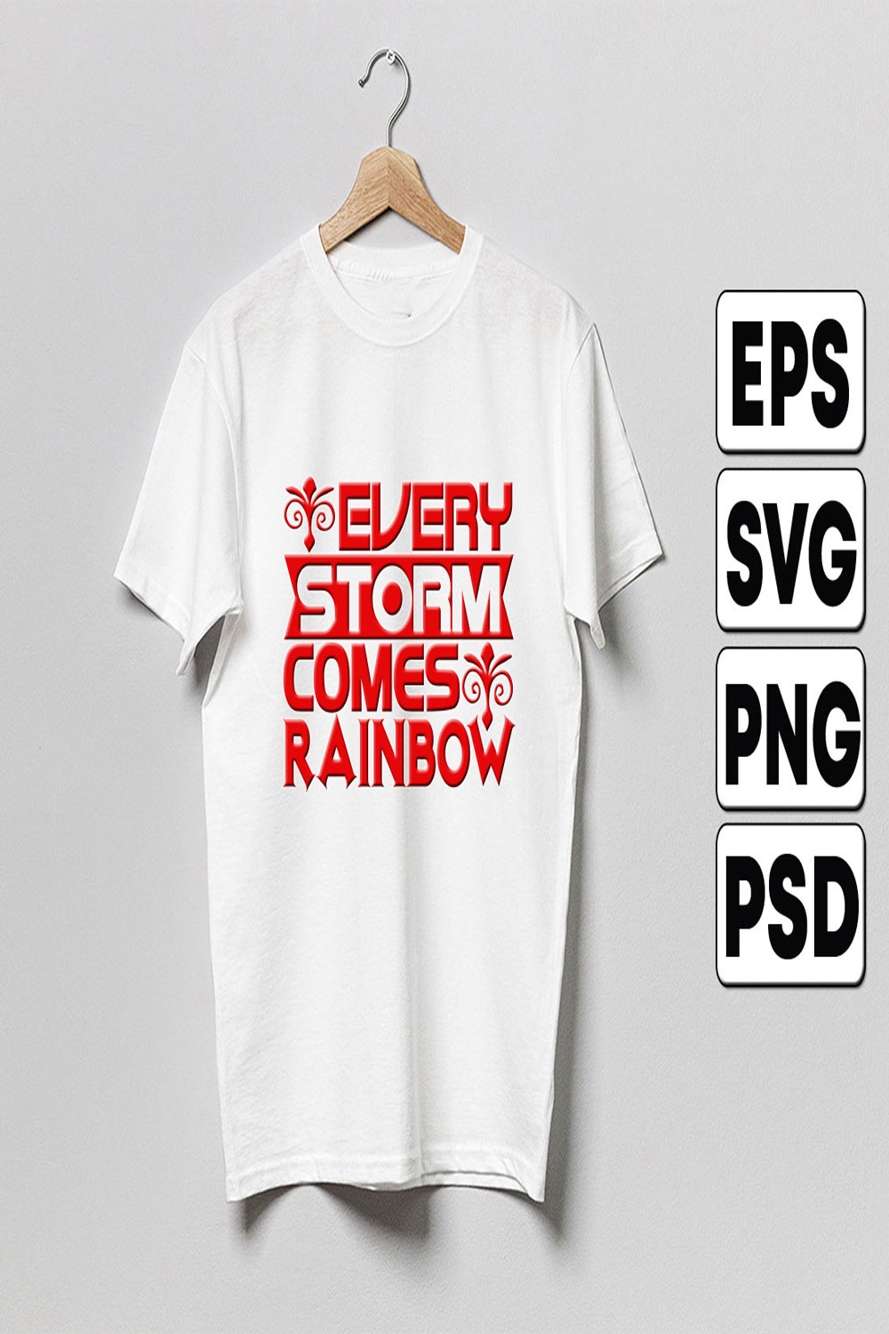 Every Storm Comes rainbow pinterest preview image.