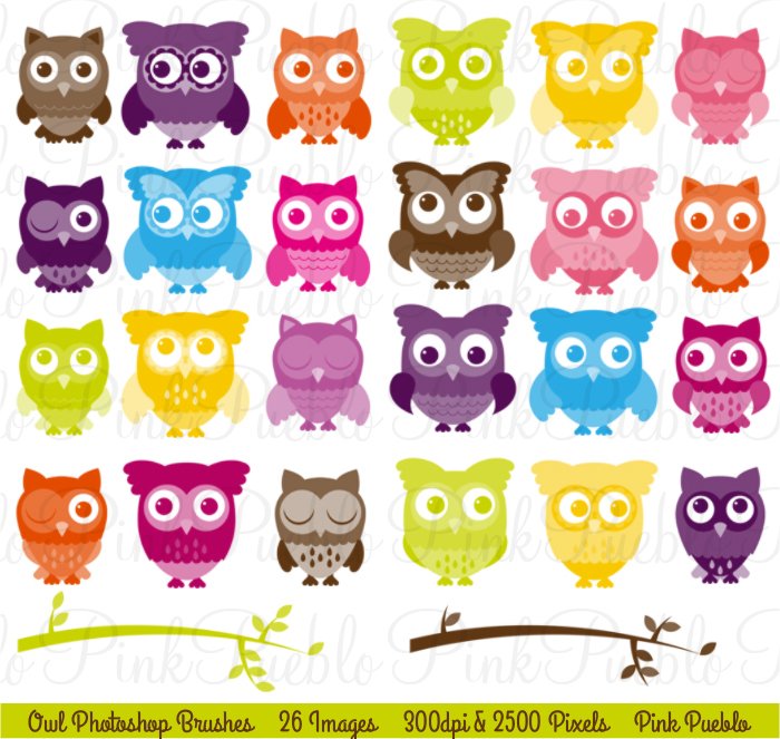 Cute Owl Photoshop Brushescover image.