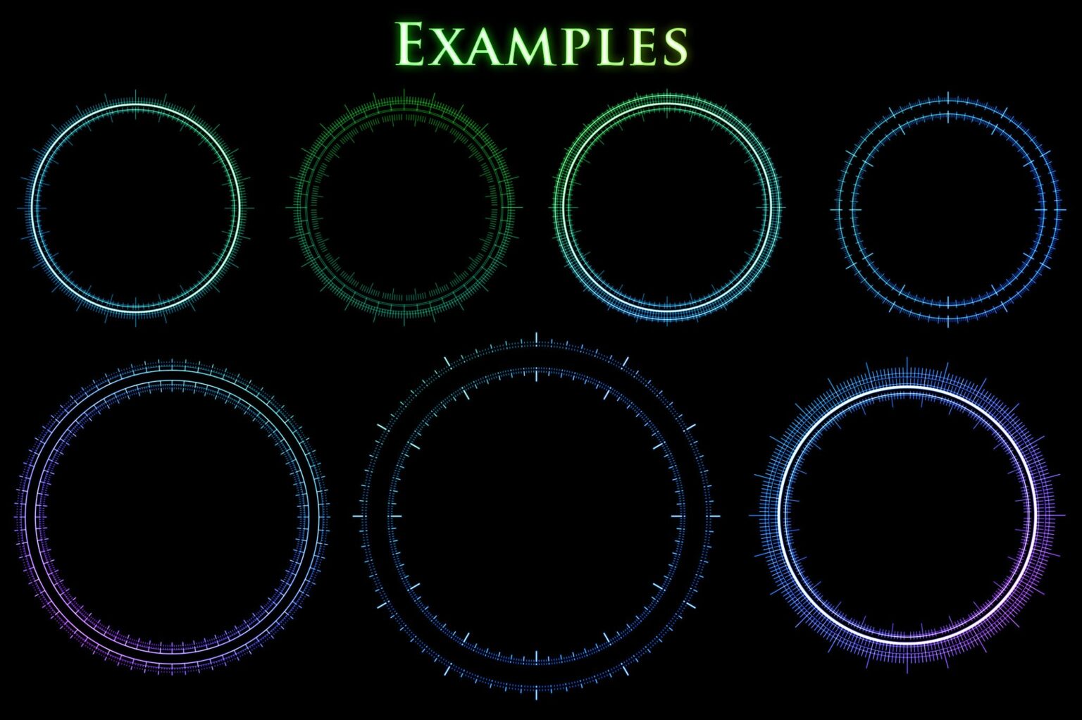 198 Simple Futuristic Circle Brushes – MasterBundles
