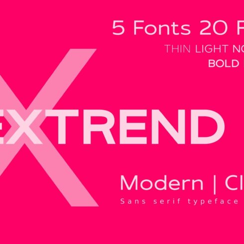 Extrend Modern Clean Sans Serif font cover image.