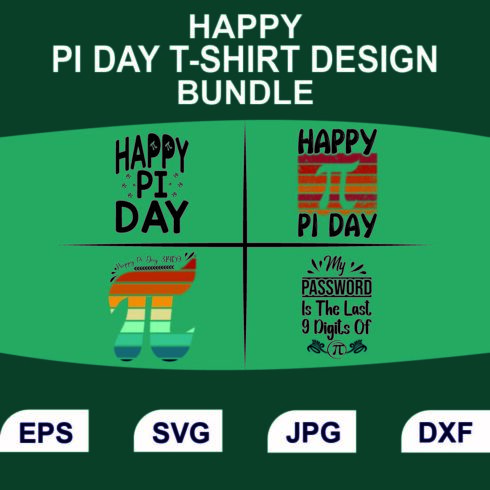 Happy Pi Day T-shirt Design Bundle cover image.