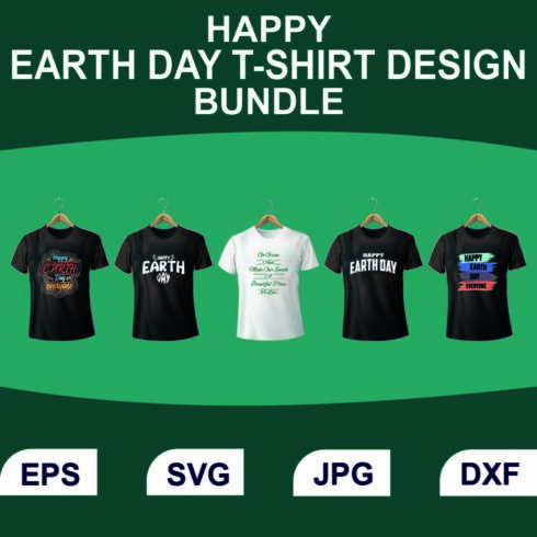 Happy earth day t-shirt design bundle cover image.