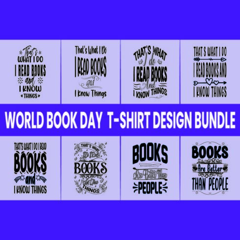 World Book Day T-shirt Design Bundle cover image.