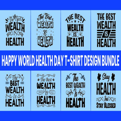 Happy World Health Day T-shirt Design Bundle cover image.