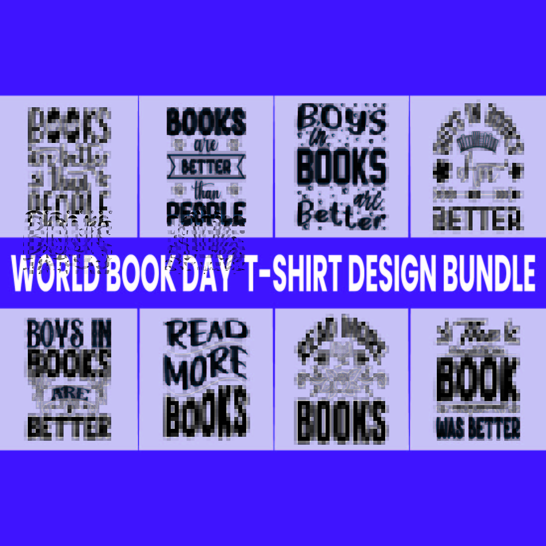 World Book Day T-shirt Design Bundle cover image.