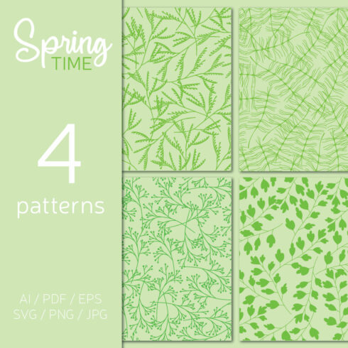 Green monochrome seamless pattern cover image.