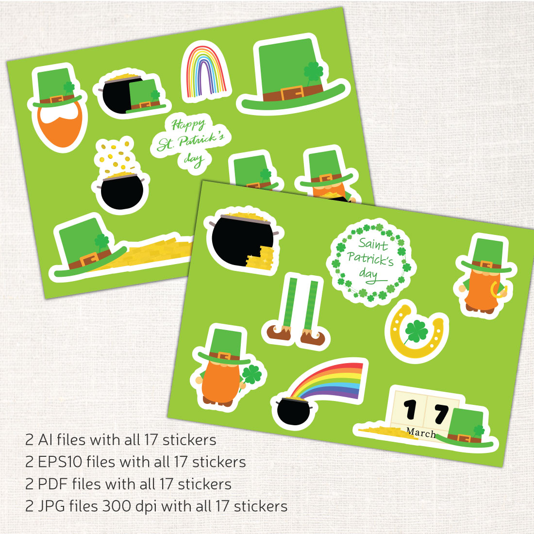 St Patrick stickers preview image.